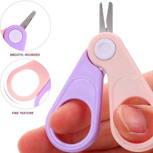 Set 4pcs Toyvian Nail Clipper for Newborns and Babies, Purple Grooming Kit with Safety Scissors and Storage Box