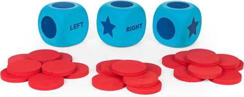 Giant Left Center Right, Classic Family Board Game with Big Oversized Dice & Tokens for Kids and Adults Ages 6+