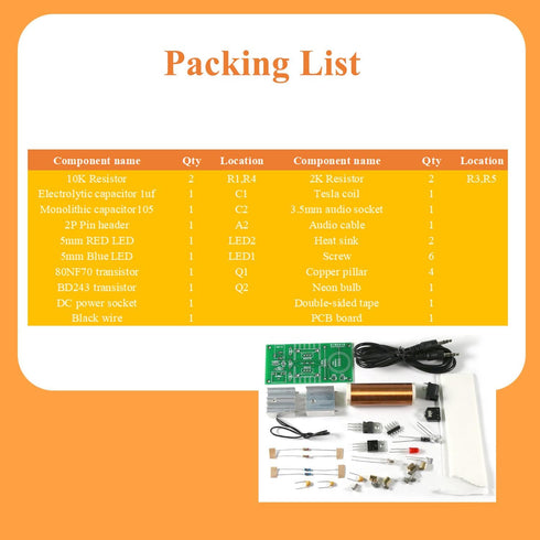Mini Tesla Coil Soldering Kit Electronics Kit Soldering Practice Kit Mini Musical Tesla Coil Electronic Diy Kits