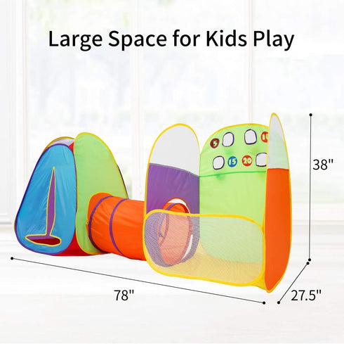 Kids Tent Fun Toss It Game Zone, 3-in-1 Pop Up Tent Play Tents for Indoor Outdoor, Great Game & Toy Gift for Children