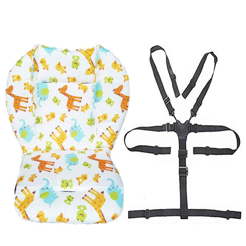 Twoworld Baby High Chair Seat Cushion Liner Mat Pad Cover with High Chair Straps (5 Point Harness)