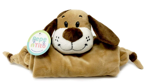 Baby Security Blanket - 18" Tall Soft Fleece Blanky for Boys & Girls with Plush Stuffed Animal - Puppy Dog