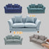 iLAND Dollhouse Couch, Modern Miniature Sofa for Dollhouse Living Room, 1/12 Scale (Light Sky Blue Velvet)