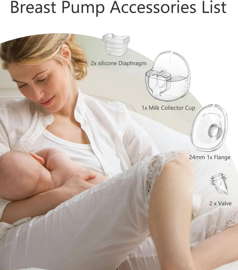 beaina MomMed S21 S18 24mm Wearable Breast Pump Parts Compatible with Wearable Breast Pump, Include Duckbill Valves