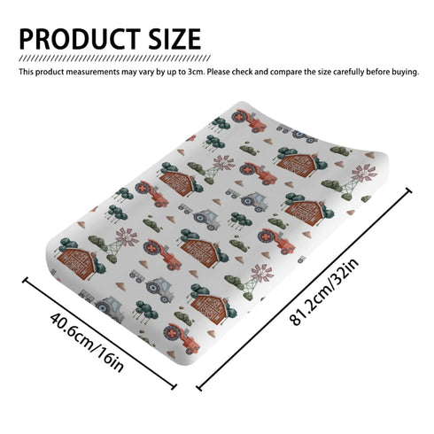Farm Tractors Trees Windmill Truck Barn Changing Pad Cover Diaper Farmhouse Life Change Table Sheets for Baby Girls Boys Soft Stretchy Fitted Changing Table Mats Cover 32''x16''