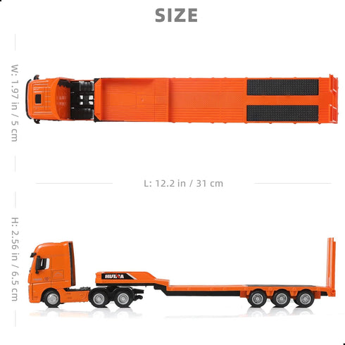 1/50 Flatbed Semi Truck Trailer Toy, Large Diecast for MAX Metal Model Transport Tractor Gifts for Boys Adult Model Car