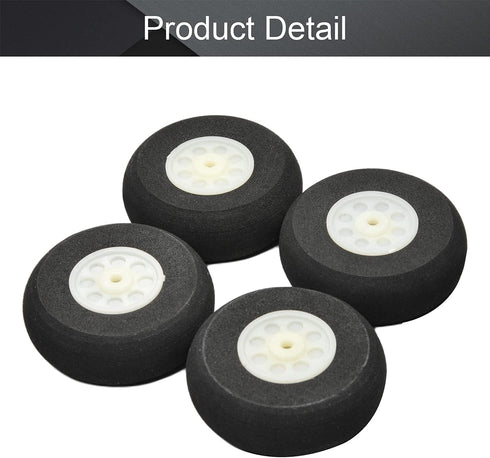 Bettomshin RC Airplane Wheels, 4Pcs 1.97inch Dia Tire and Wheel Sets, Aircraft Foam Wheel Replacement for DIY RC Model