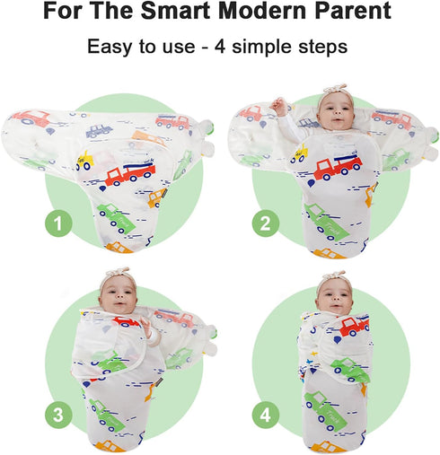 2-Way 1 Pack 3-6 HOUSBAY Baby Swaddle Blanket Boy Girl Super Soft Material Newborn Adjustable Swaddles Zipper Sleep