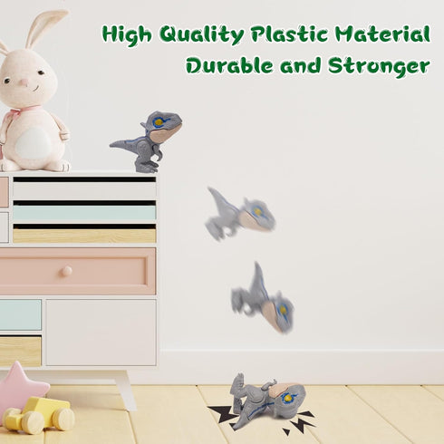 6PCS Biting Finger Dinosaurs Toy Collectibles for Display, Play and Snap On Figure Novelty Creative Theater Puppet Doll