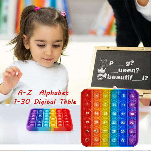 2 in 1 Fidget Toys, ABC Learning and Educational Poppers, Stress Relief Autism Sensory Toys (1 Pack)