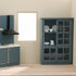 1/12 Dollhouse Furniture Miniature Display Shelf Bookshelf Storage Cabinet for Living Room Kitchen Room (Blue)