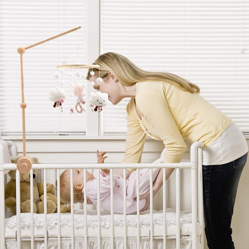 30 Inch Crib Mobile Arm, HBM Wooden Mobile Arm for Crib Rotating Baby Mobile Hanger Beech Mobile Crib Arm Attachment