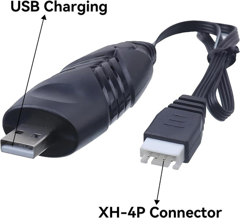 Tosiicop 11.1V 2A 1500mAh XH-4P 3S 11.1 2 Pack Battery Charger Airsoft - USB Chargers with Plug Gel Blaster Lipo