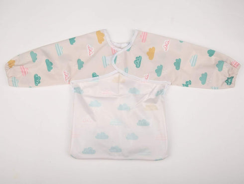 Baby Bib Sleeved Shirt with Pocket for Toddler Painting, 1-3 years old (Cloud)