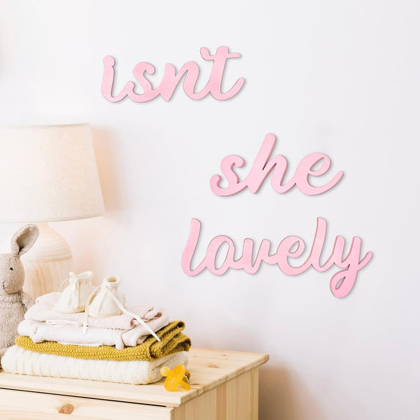 AOCEAN Wood Sign Boho Decor Isnt She Lovely Wall Art Bedroom Baby