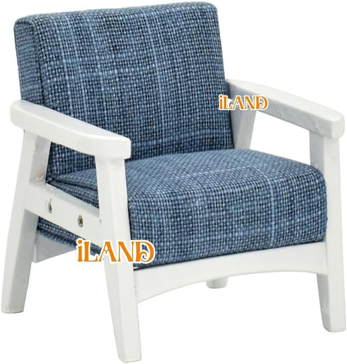 Set 1/12 iLAND Dollhouse Couch and Miniature Sofa with Mini Houndstooth Cushions, Dollhouse Furniture on Scale