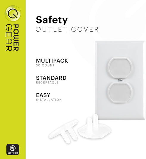 Power Gear Outlet Covers Baby Proofing Child Proof Plug Covers for Electrical Outlets Easy Install Outlet Plug Covers UL Listed Shock Prevention Clear 50271 8 Count