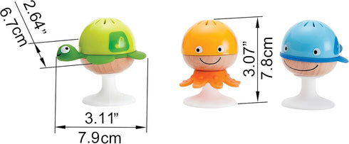 Set Set Hape Put-Stay Rattle | Three Sea Animal Suction Rattle Toys, Baby Educational Toy