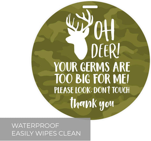 Camouflage Deer Stop No Touching Baby Car Seat Sign, Country Boy Stroller Tag, Camo Car Seat Accessory