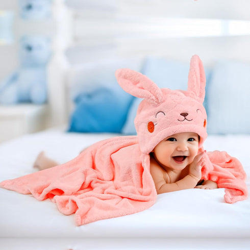 FUBANRAY 0-5 2-Pack 50''x32'' Toddler Bath Towel Hooded Kids Bath Towels for Toddlers Years, Thick Absorbent Toddler