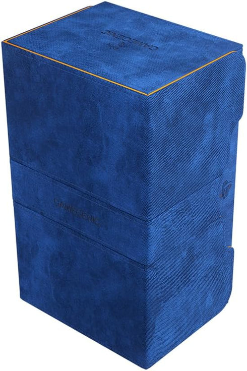 Gamegenic Stronghold 200+ XL Convertible Deck Box - Double-Sleeved Card Storage with Accessories Drawer, Blue/Orange