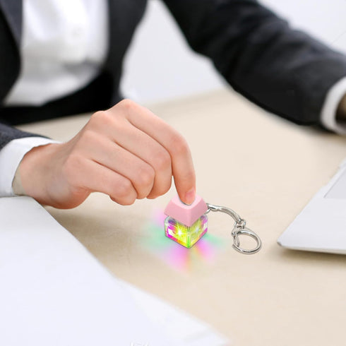 COZYMATE 1P) Keyboard Fidget Toys for Adults Keyboard Clicker with LED Light Keychain Fidget Sensory Fun Toys