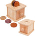 Adena Montessori Coin Box -Natural Wood Double-Sided Object Permanence Box Toy for