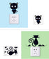 Removable Switch Sticker, 5 Pcs Cute Cartoon Black Cats Wall Sticker, Light Switch Decor for Home