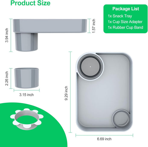 trunkhouse Car Seat Tray for Kids Travel, Carseat Tray for Food Toddler, Car Seat Table Tray, Car Seat Cup Holder Snack