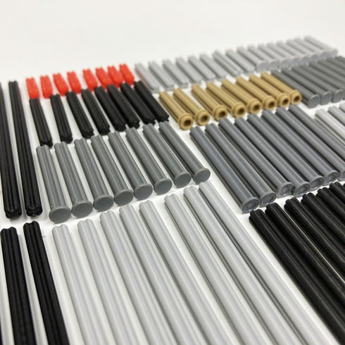120Pcs Pack, Set, Axle Rods Assortment Train Wheel Cross Axle Parts Replacement Pieces Compatible with Lego Parts