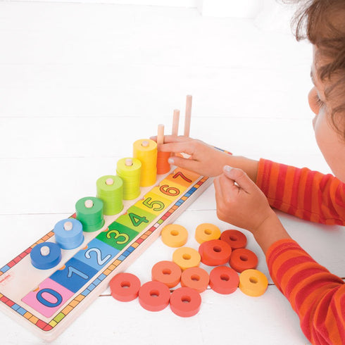 Bigjigs Toys Wooden Learn to Count Stacking Toy