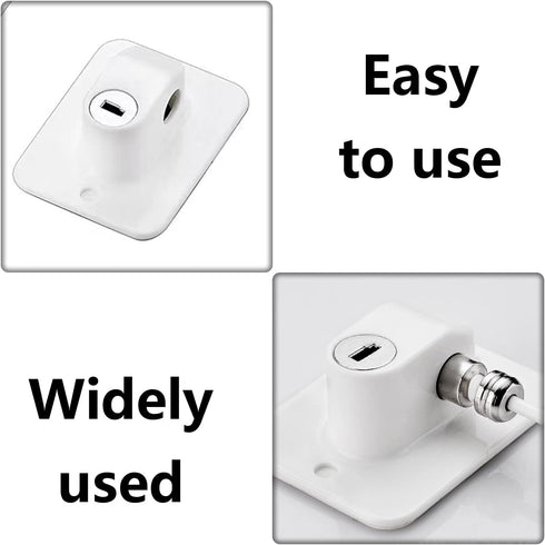 Upgrade 2025 Window Door Lock, 2Pcs Adhesive Cable Restrictor with Keys, Baby Child Safety Anti-Theft Lock