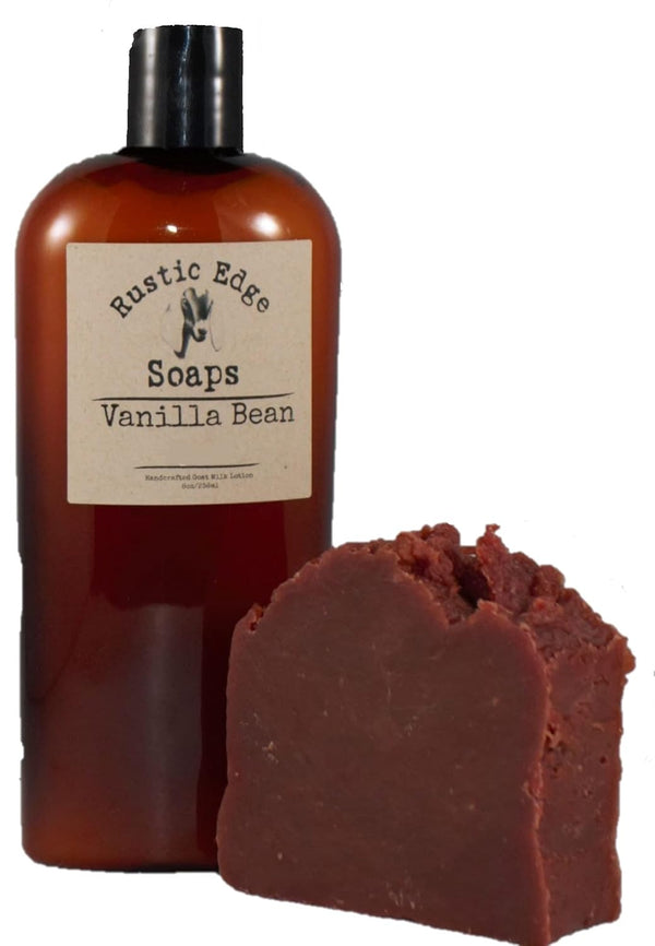 All Natural Vanilla Bean Goat Milk Soap and Lotion Set, Gift Set,