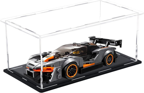 Clear Acrylic Display Case - Self-assembly Box with Black Base for Action Figures and Collectibles