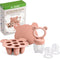 Baby Breastmilk Popsicle Molds & Fruit Food Feeder Pacifier Combo - BPA Free Silicone Teething Toys (Orange)