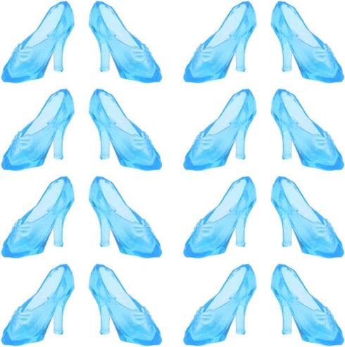 TOYANDONA 30 Pairs Miniature Doll Shoes, Fashion High Heels Accessories for Girls Dollhouse Crafts (Blue)