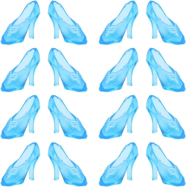 TOYANDONA 30 Pairs Miniature Doll Shoes, Fashion High Heels Accessories for Girls Dollhouse Crafts (Blue)