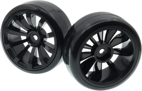63mm X 26mm Hard Tires Plastic Wheel Compatible with 1/10 Traxxas HSP Tamiya HPI Kyosho On-Road Drifting RC Car (4-Pack)