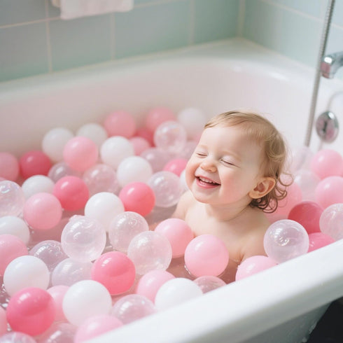 GOGOSO Ball Pit Balls for Toddler, Non-Toxic BPA-Free Plastic Playballs, 100 Balls in Pink, White, Clear
