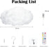 oooYYDSxxx 3D 1 Pack 24 Inch 16 Cloud Lamp APP Controlled Music Sync Cotton LED Mood Lights Million Color Changing