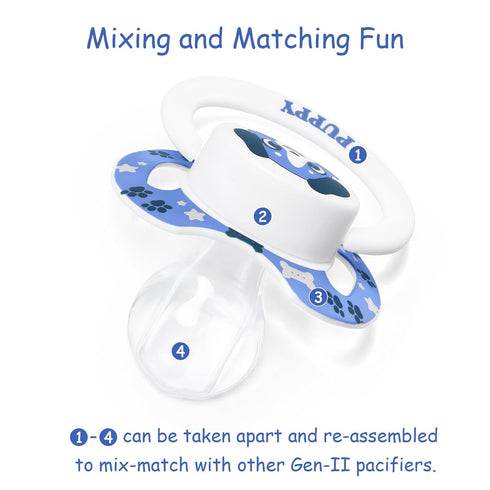 LittleForBig Adult-Sized Printed Pacifier in Blue - Generation II