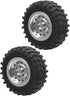 55mm/2.2in 1/10 Scale Rubber Tires & Wheel Rims AntiSkid for D12 Model Parts (Silver S)