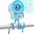 AMTIFO Blue Baby Fan - USB Rechargeable, Quiet, Adjustable Speed, Portable Cooling