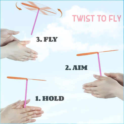 36 Pieces Hand Helicopter Spinner, Outdoor Flying Plastic Dragonfly Toy, Random Color Toy Helicopter