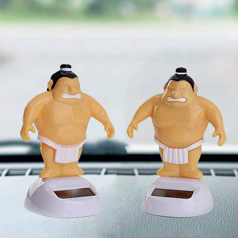 Sumo Wrestler Solar Power Swinging Car Ornament, Dashboard Gift for Solar Power Kits