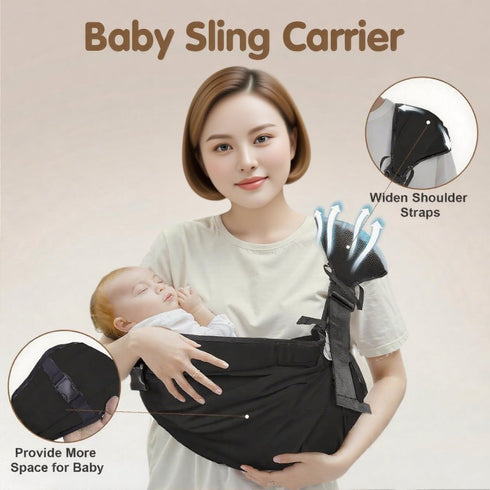 yemyig Carrier,2026 25-60lbs(Black) Baby Sling Carrier,Toddler New Baby Sling with Waist Harness,Portable