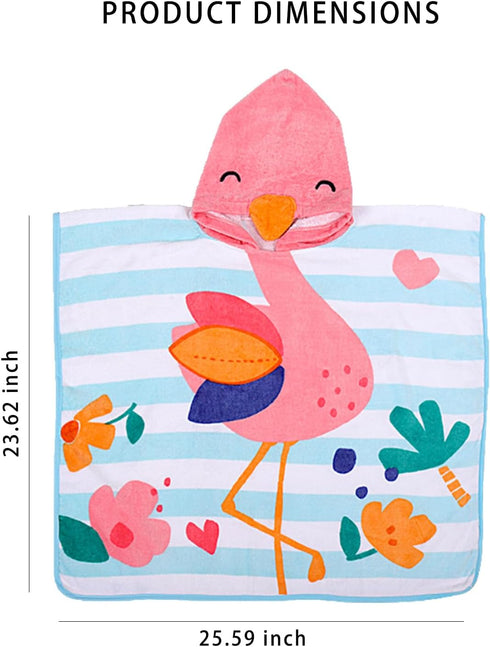 illikkuyax 0 6 25.59 47.24 inch Flamingo Hooded Baby Towels Kids Beach Towels Wrap Toddler Poncho for Age to Pool Swim
