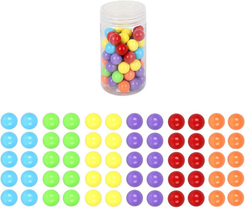 60pcs Chinese Checker Replacement Balls 14mm Acrylic Marbles in 6 Solid Colors for Marble Run Games