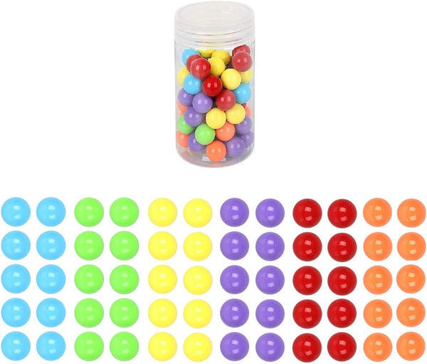 60pcs Chinese Checker Replacement Balls 14mm Acrylic Marbles in 6 Solid Colors for Marble Run Games