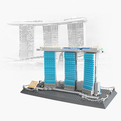 Oichy Building Blocks Set - Marina Bay Sands Architecture Model Kits (881 PCS) for Adults and Kids